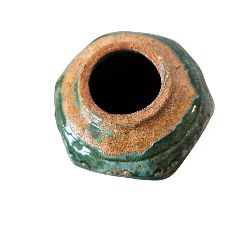 Antique Green and Tan‎ Vase Timeless Accent